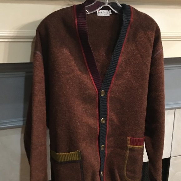 Outstanding Paul Smith Cardigan Wool Sweater, Sz L Made in England - Picture 1 of 4